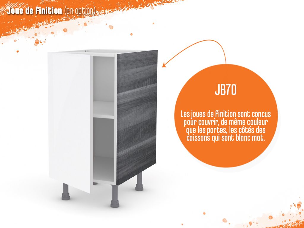 Meuble Bas Chene Golden 50 Cm Facade 1 Porte