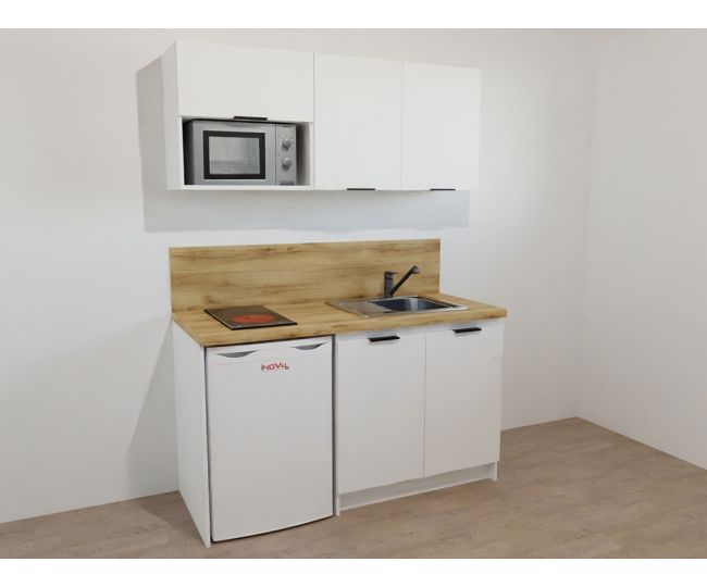 KITCHENETTE BLANCHE 150CM - pour réfrigérateur 55cm - 20H