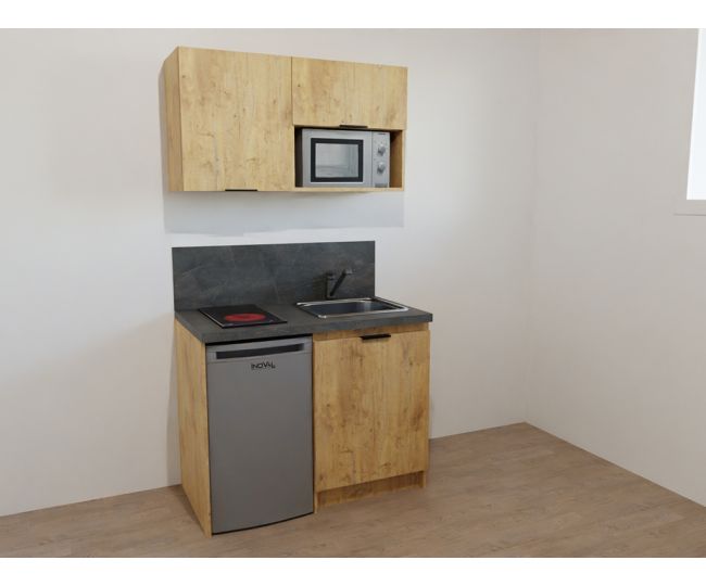 START Meuble bas de cuisine L 60 cm avec plan de travail inclus - Gris