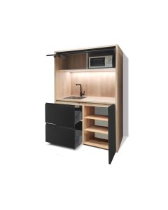 Mini Cuisine Arche 126 cm - INCLUS : évier, robinetterie, led