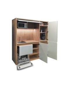 Mini Cuisine Arche 186 cm - INCLUS : évier, robinetterie, led + LAVE-VAISSELLE