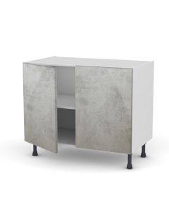 Meuble bas 100 cm + façade 2 PORTES 50 cm Cimento