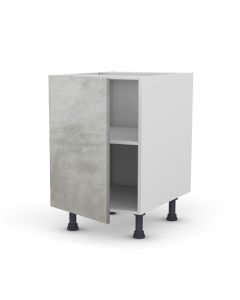 Meuble bas 60 cm + façade 1 PORTE Cimento