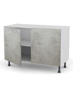 Meuble bas 120 cm + façade 2 PORTES 60 cm Cimento