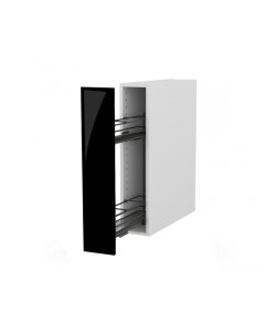 Meuble bas cirrus noir mat 15 cm + façade 1 PANIER ÉPICES