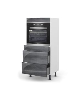 Meuble Armoire figdi anthracite 60 cm (3 Tiroirs + 1 bandeau FOUR)