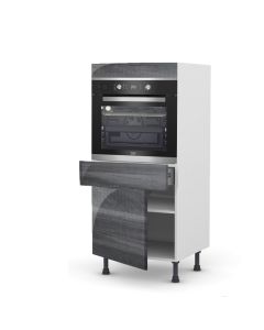 Meuble Armoire fidgi anthracite 60 cm (1 Porte/ 1 Tiroir + 1 bandeau FOUR)