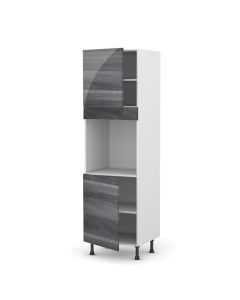 Meuble Armoire fidgi anthracite 60 cm (2 portes + 1 bandeau FOUR)