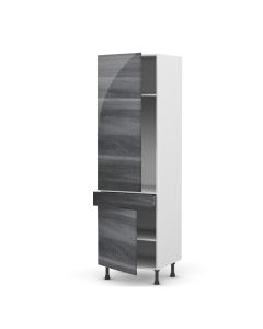 Meuble Armoire fidgi anthracite 60 cm (grande porte + 1 porte/1 tiroir)
