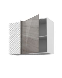 Meuble angle haut fidgi gris 90 cm + façade 1 PORTE 50 cm 