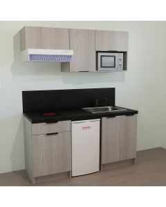 SOLDES 2025 - KITCHENETTE COULEUR 160CM - DOUBLE PORTES / EMPLACEMENT RÉFRIGÉRATEUR 55CM / 1 PORTE + 1 TIROIR - 23B
