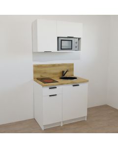 KITCHENETTE BLANCHE 100CM - 1 PORTE / 1 PORTE-TIROIR - 12H