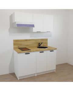 KITCHENETTE BLANCHE 140CM - 1 PORTE / 1 DOUBLE PORTES - 18B