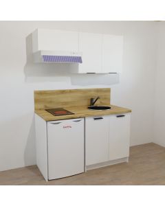 KITCHENETTE BLANCHE 140CM - pour réfrigérateur 55cm - 17H