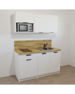 KITCHENETTE BLANCHE 150CM - 1 PORTE + TIROIR / 1 DOUBLE PORTES - 21H