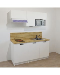 KITCHENETTE BLANCHE 160CM - 1 PORTE / 1 DOUBLE PORTES - 24H