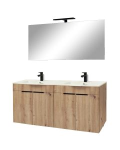 120cm - 4 PORTES / MEUBLE + VASQUE + MIROIR + LED