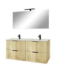 120cm - 4 TIROIRS / MEUBLE + VASQUE + MIROIR + LED