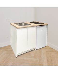 PACK COMPLET KITCHENETTE 120cm / BLANCHE / Type : L