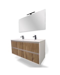 120cm - 2 TIROIRS / MEUBLE + VASQUE + MIROIR + LED (VISTA ECO)