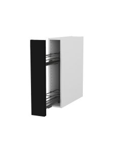 Meuble bas 15 cm + façade 1 PANIER ÉPICES en Shogui Noir + AMENAGEMENT