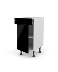 Meuble bas 40 cm + façade 1 PORTE / 1 TIROIR Shogui Noir