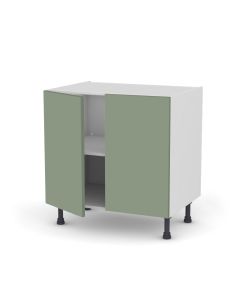 Meuble bas 80 cm + façade 2 PORTES 40 cm Terra Vert Argile