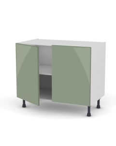 Meuble bas 100 cm + façade 2 PORTES 50 cm Terra Vert Argile