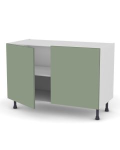 Meuble bas 120 cm + façade 2 PORTES 60 cm Terra Vert Argile