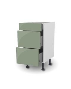 Meuble bas 40 cm + façade 3 TIROIRS Terra Vert Argile