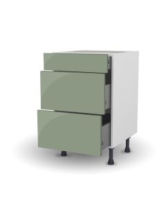 Meuble bas 80 cm - Façade 3 TIROIRS Terra Vert Argile