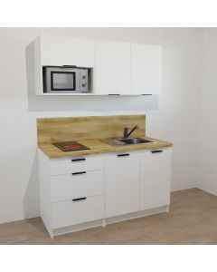 KITCHENETTE BLANCHE 150CM - 3 TIROIRS / 1 DOUBLE PORTES - 21B